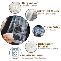 Funny Transgender Cat Starry Night Throw Blanket LGBTQ Pride Support Gift