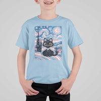 Funny Transgender Cat Starry Night T Shirt For Kid LGBTQ Pride Support Gift
