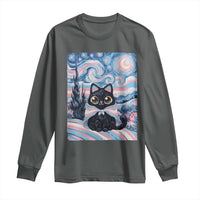 Funny Transgender Cat Starry Night Long Sleeve Shirt LGBTQ Pride Support Gift