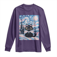 Funny Transgender Cat Starry Night Long Sleeve Shirt LGBTQ Pride Support Gift