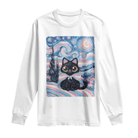 Funny Transgender Cat Starry Night Long Sleeve Shirt LGBTQ Pride Support Gift