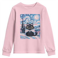 Funny Transgender Cat Starry Night Youth Sweatshirt LGBTQ Pride Support Gift