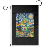 Funny Rainbow Starry Night Robot Pride Garden Flag LGBTQ Geeky Gift