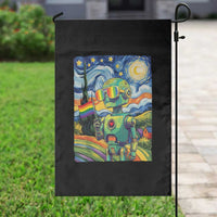 Funny Rainbow Starry Night Robot Pride Garden Flag LGBTQ Geeky Gift