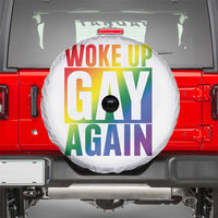 Funny LGBTQ Pride Month Spare Tire Cover Woke Up Gay Again