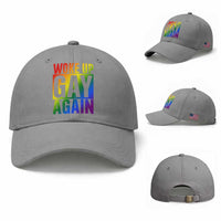 Funny LGBTQ Pride Month Baseball Cap Woke Up Gay Again