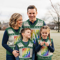 Funny LGBTQ Pride Month V-Neck Knit Sweater Vest Woke Up Gay Again