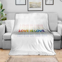 Love Is Love Rainbow Typography Throw Blanket LGBTQ Support Gift