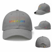 Love Is Love Rainbow Typography Baseball Cap LGBTQ Support Gift