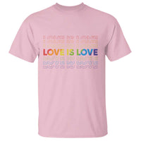 Love Is Love Rainbow Typography T Shirt LGBTQ Support Gift