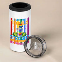 I Like My Tequila Straight But My Friends Go Either Way 4 in 1 Can Cooler Tumbler Funny LGBTQ Drinking