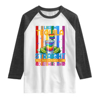 I Like My Tequila Straight But My Friends Go Either Way Raglan Shirt Funny LGBTQ Drinking