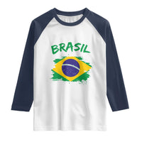Vintage Brasil Flag Raglan Shirt Brazilian Heritage Pride