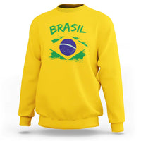 Vintage Brasil Flag Sweatshirt Brazilian Heritage Pride