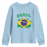 Vintage Brasil Flag Youth Sweatshirt Brazilian Heritage Pride