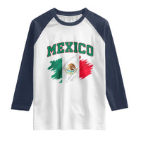 Retro Vintage Mexico Flag Raglan Shirt Mexican Pride Gift