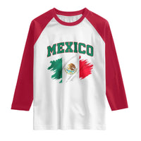 Retro Vintage Mexico Flag Raglan Shirt Mexican Pride Gift