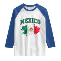 Retro Vintage Mexico Flag Raglan Shirt Mexican Pride Gift