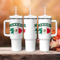 Retro Vintage Mexico Flag Tumbler With Handle Mexican Pride Gift