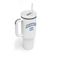 Throwback Argentina Pride Tumbler With Handle Vintage Flag Heritage Gift