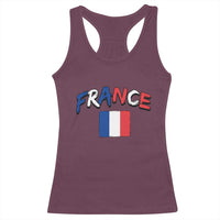 Vintage France Flag French Heritage Graphic Racerback Tank Top