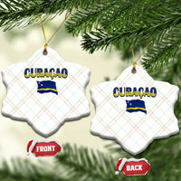 Vintage Curacao Flag Ceramic Ornament Dutch Caribbean Heritage Gift