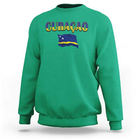 Vintage Curacao Flag Sweatshirt Dutch Caribbean Heritage Gift