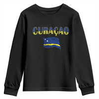 Vintage Curacao Flag Youth Sweatshirt Dutch Caribbean Heritage Gift