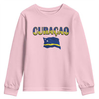 Vintage Curacao Flag Youth Sweatshirt Dutch Caribbean Heritage Gift