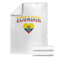 Vintage Ecuador Flag Heart Throw Blanket Proud Ecuadorian Heritage Gift