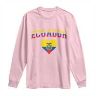 Vintage Ecuador Flag Heart Long Sleeve Shirt Proud Ecuadorian Heritage Gift