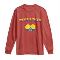 Vintage Ecuador Flag Heart Long Sleeve Shirt Proud Ecuadorian Heritage Gift