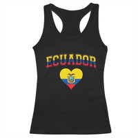 Vintage Ecuador Flag Heart Racerback Tank Top Proud Ecuadorian Heritage Gift
