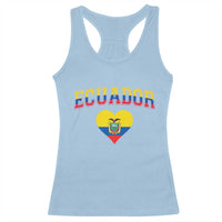Vintage Ecuador Flag Heart Racerback Tank Top Proud Ecuadorian Heritage Gift