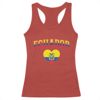 Vintage Ecuador Flag Heart Racerback Tank Top Proud Ecuadorian Heritage Gift