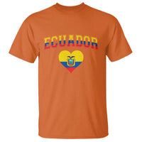 Vintage Ecuador Flag Heart T Shirt Proud Ecuadorian Heritage Gift