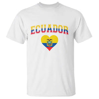 Vintage Ecuador Flag Heart T Shirt Proud Ecuadorian Heritage Gift