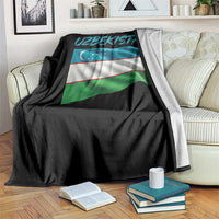 Vintage Uzbekistan Flag Throw Blanket Proud Uzbek Roots Gift