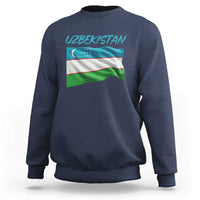 Vintage Uzbekistan Flag Sweatshirt Proud Uzbek Roots Gift
