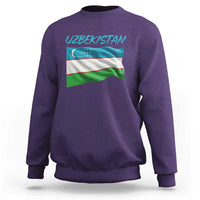 Vintage Uzbekistan Flag Sweatshirt Proud Uzbek Roots Gift