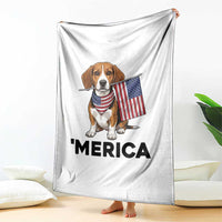 Patriotic Beagle Lover 4th Of July Dog Throw Blanket Merica Pride