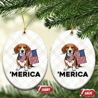Patriotic Beagle Lover 4th Of July Dog Ceramic Ornament Merica Pride
