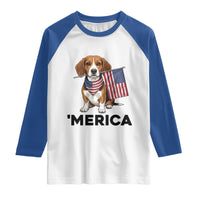 Patriotic Beagle Lover 4th Of July Dog Raglan Shirt Merica Pride