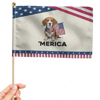 Beagle Lover 4th Of July Dog Patriotic Handheld Flag Merica Pride