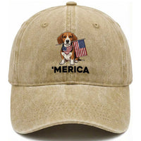 Patriotic Beagle Lover 4th Of July Dog Washed Cotton Baseball Cap Merica Pride
