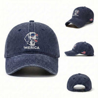 Funny Merica Beagle Lover 4th Of July Washed Cotton Baseball Cap Patriotic Dog Gift
