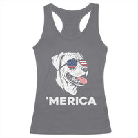 Patriotic Boxer Lover 4th Of July Dog Racerback Tank Top American Flag Merica Pride