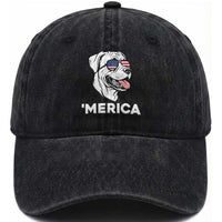 Patriotic Boxer Lover 4th Of July Dog Washed Cotton Baseball Cap American Flag Merica Pride
