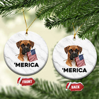 Merica Patriotic Boxer Mom Dad Gift Ceramic Ornament Merica 4th Of July