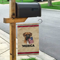 Merica Boxer Mom Dad Gift Patriotic Garden Flag Merica 4th Of July